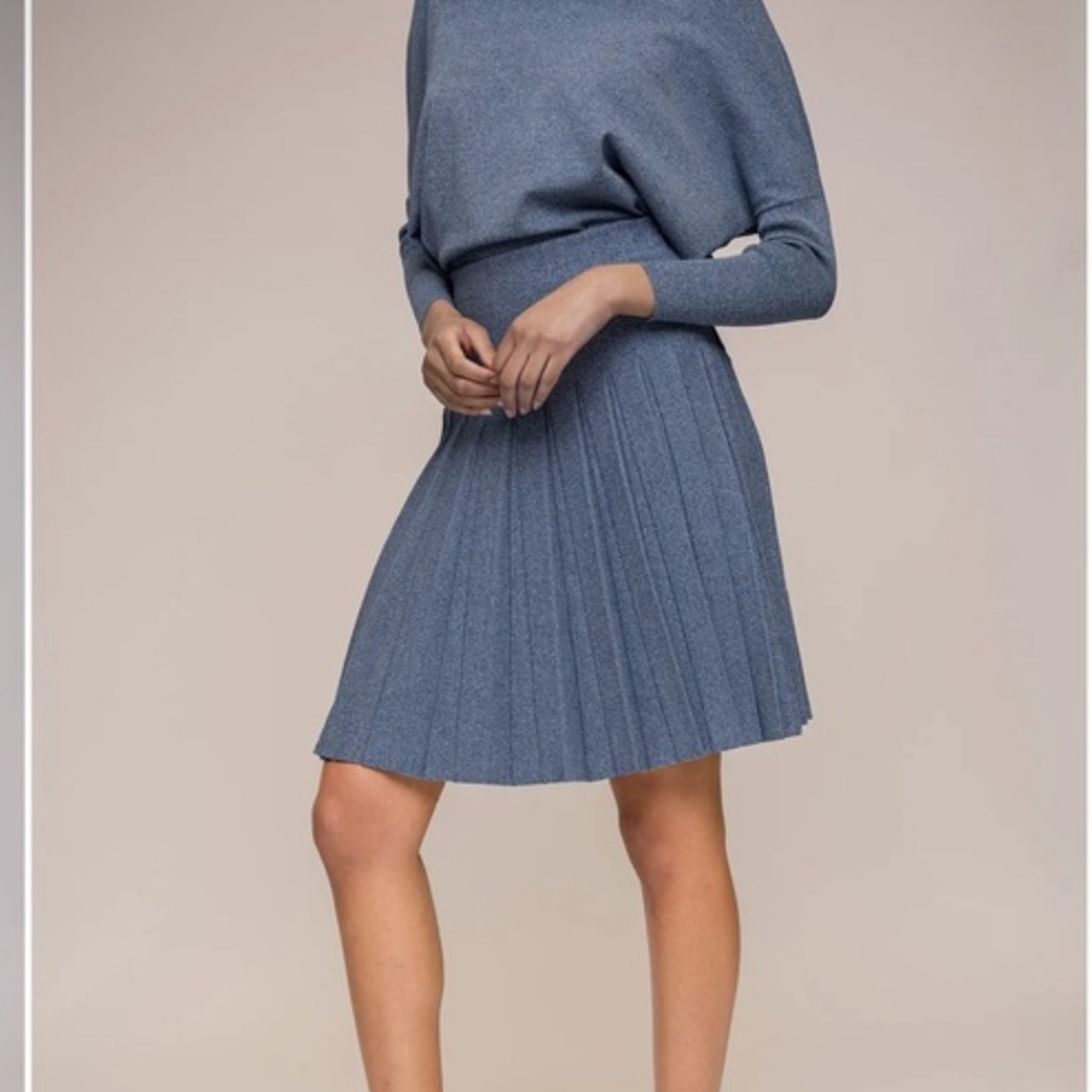 Women's Pleated Knit Skirt - Blue